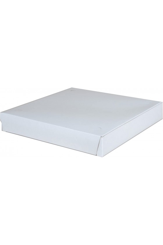 Caja de pizza blanca chica 16x16x4cm